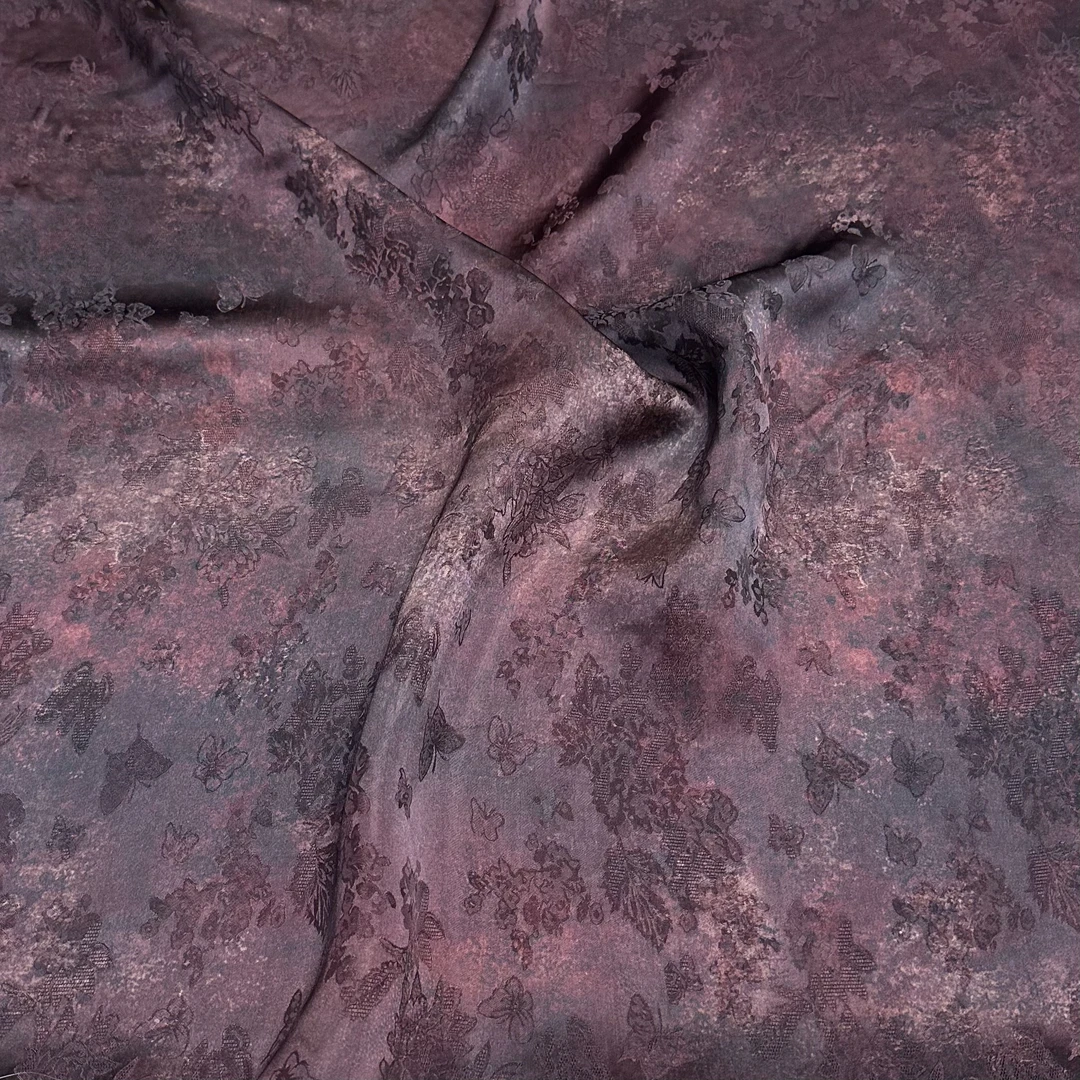 【鸿运】高定新中式香云纱 花萝提花布头（开裁不退换）