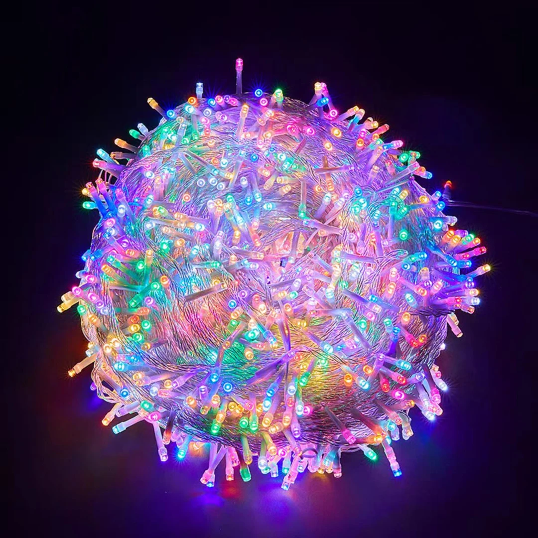 室外户外工程灯串满天星彩灯灯饰照明露营庭院直线插电款灯条防水