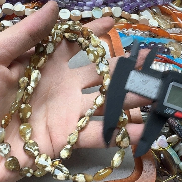 玛瑙/玉髓合金珠宝半成品一条8-10mm火玛瑙