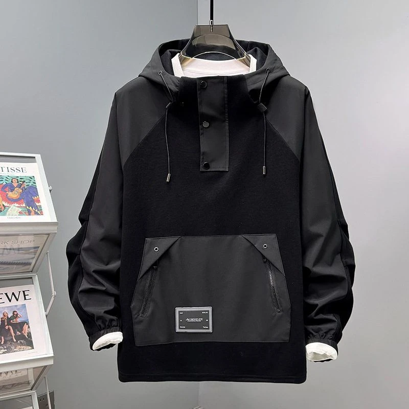 加肥加大连帽秋冬百搭宽松2025休闲长袖卫衣潮流痞帅新款胖子上衣
