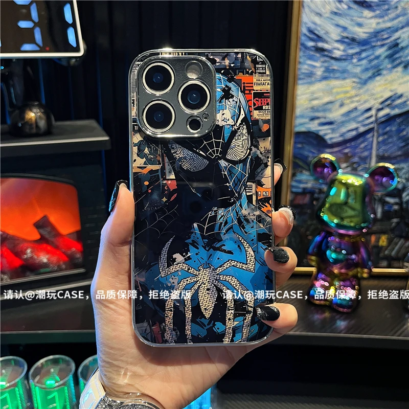 电镀鎏金玻璃壳适用苹果iPhone16/华为荣耀/OPPO/VIVO/小米手机壳