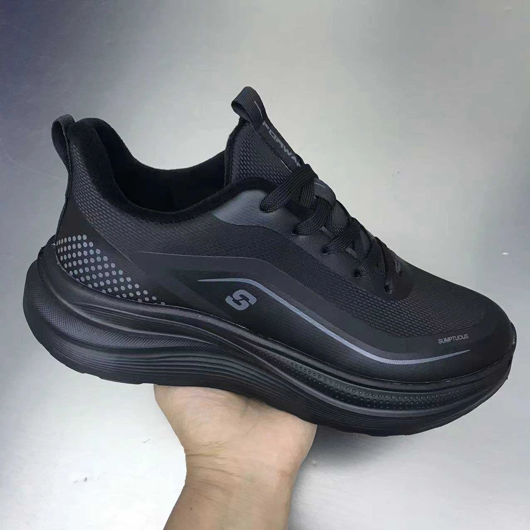 26091【棉】超纤男鞋系带 保暖韩版休闲男士棉鞋运动跑步鞋一脚蹬