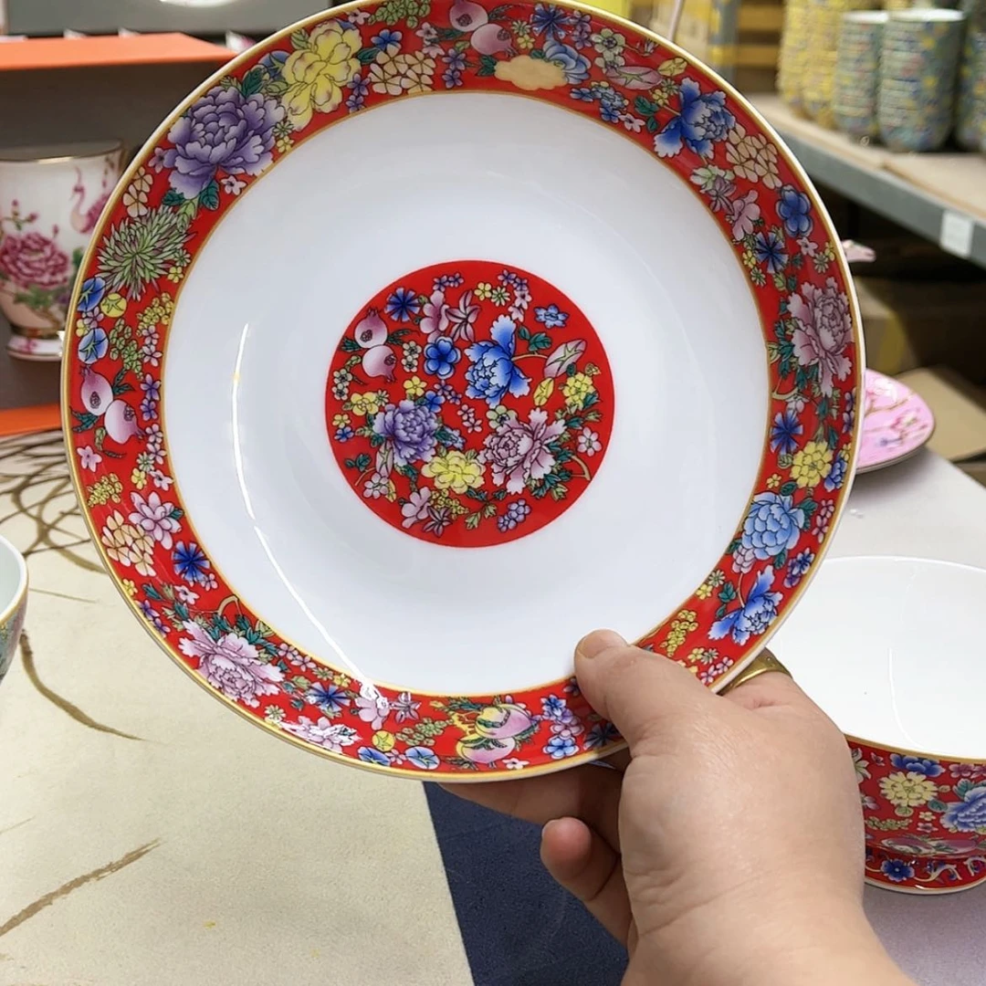 【闪购商品】骨瓷8英寸1深红。。。。。。