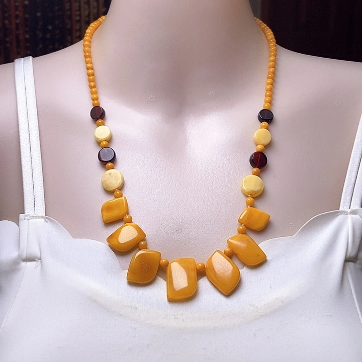 琥珀未镶嵌颈饰项链