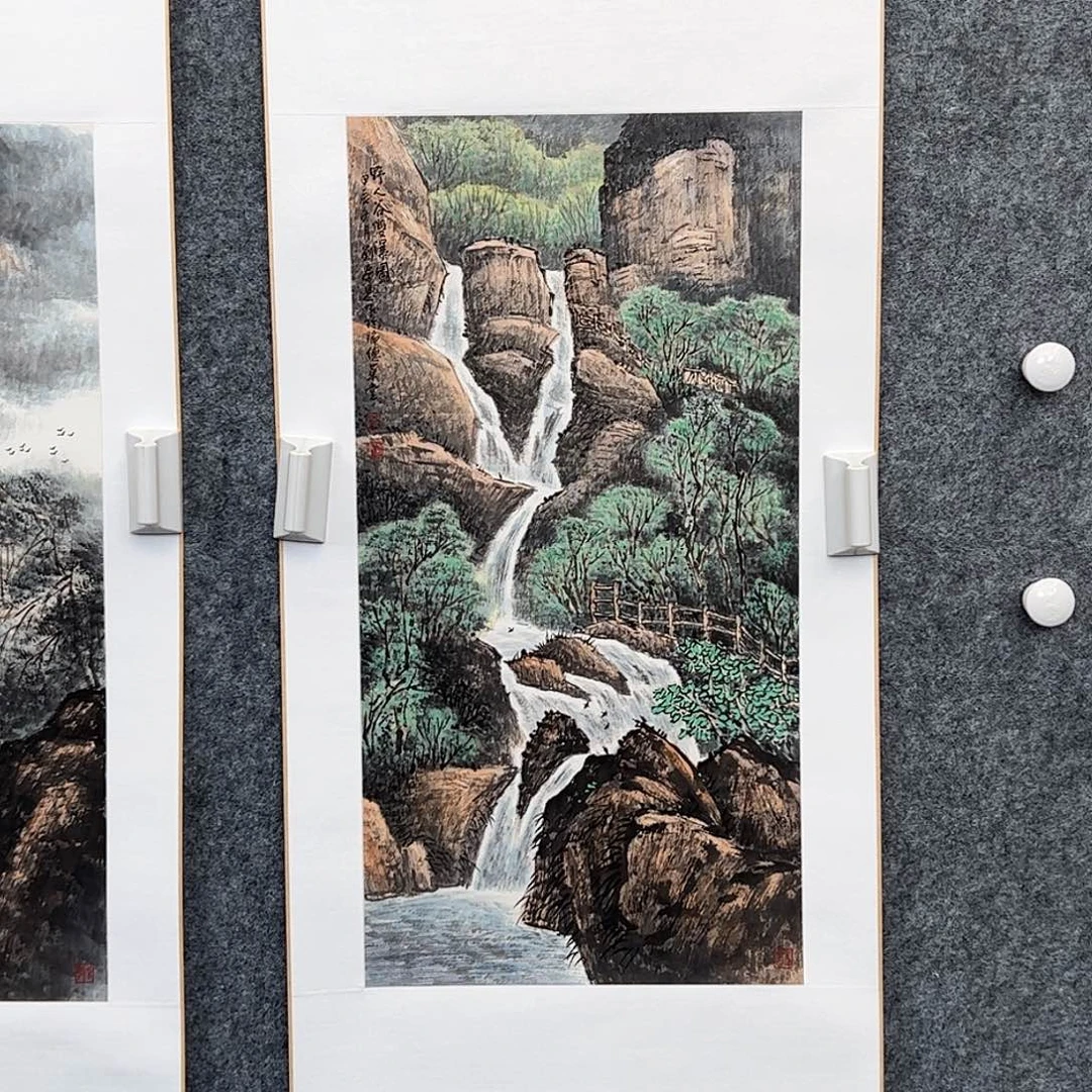 国画纸本（f36135）双瀑图 书画