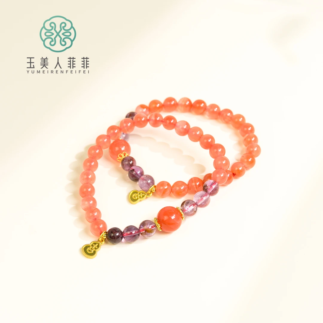 石惑珠宝-南红单圈圆珠手串约7mm/多样性发一