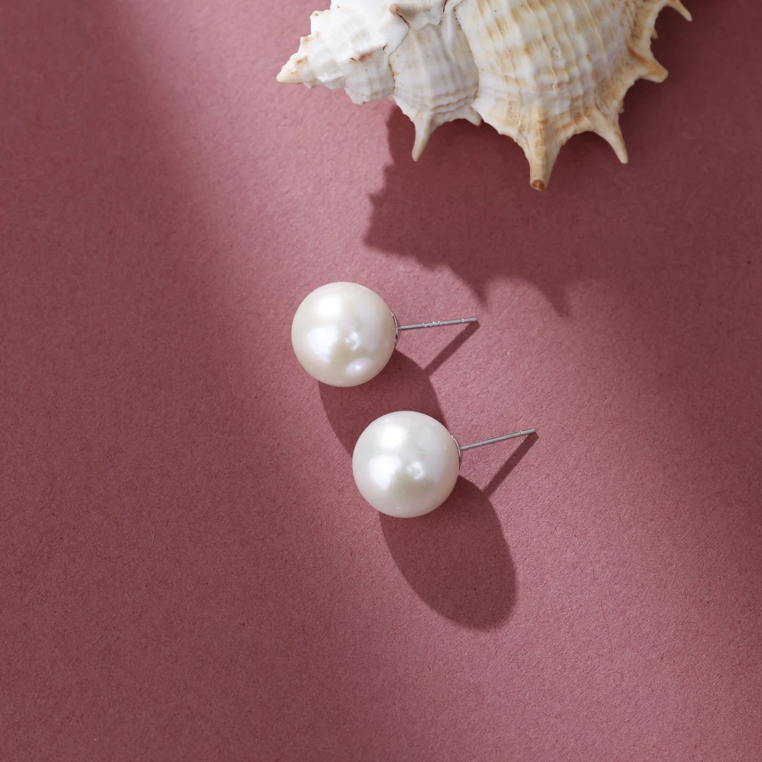 【央博玉】925银淡水珍珠耳饰-YB94020040-约12mm-多样性发一|BZZ4