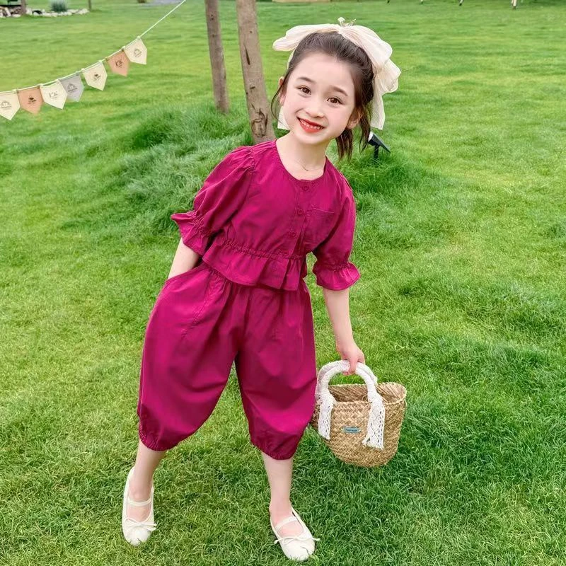 新款女童小女孩套装夏装儿童夏款韩系短袖时髦洋气宝宝休闲潮衣