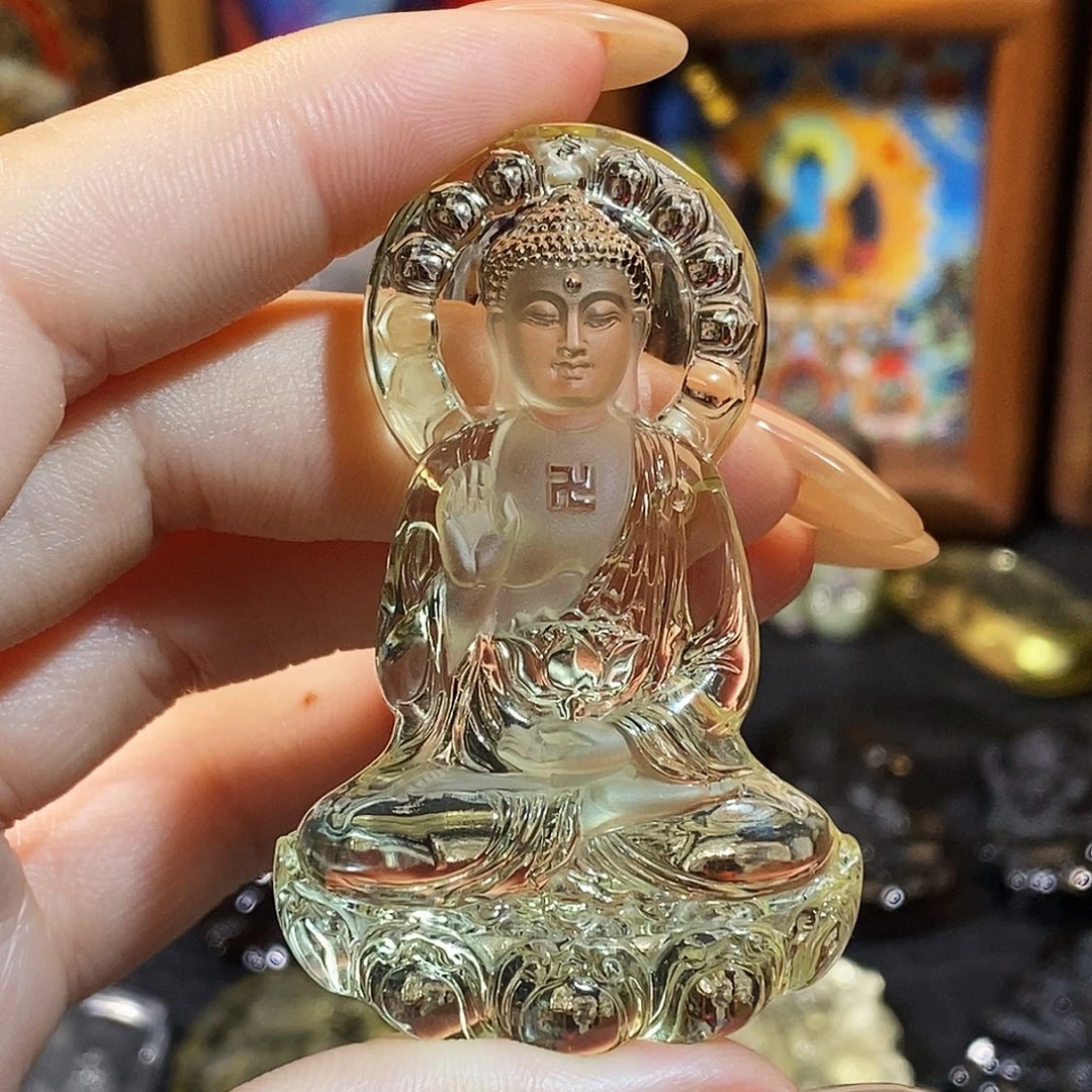 龙***.黄晶未镶嵌颈饰吊坠