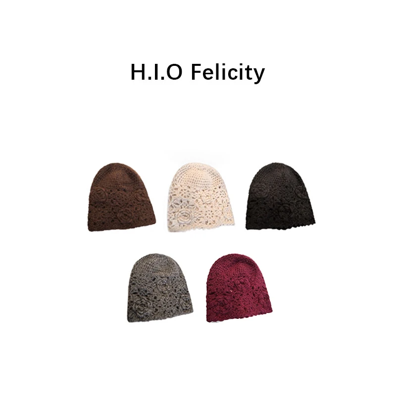 H.I.O Felicity手钩镂空花型柔软针织帽ZZ52222