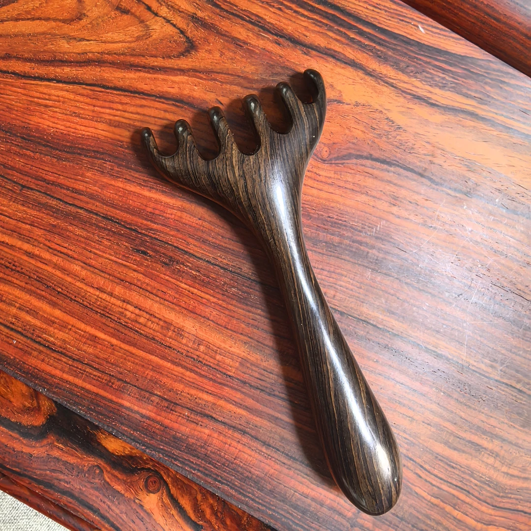 DC339-5紫光檀按摩梳-鹿角款