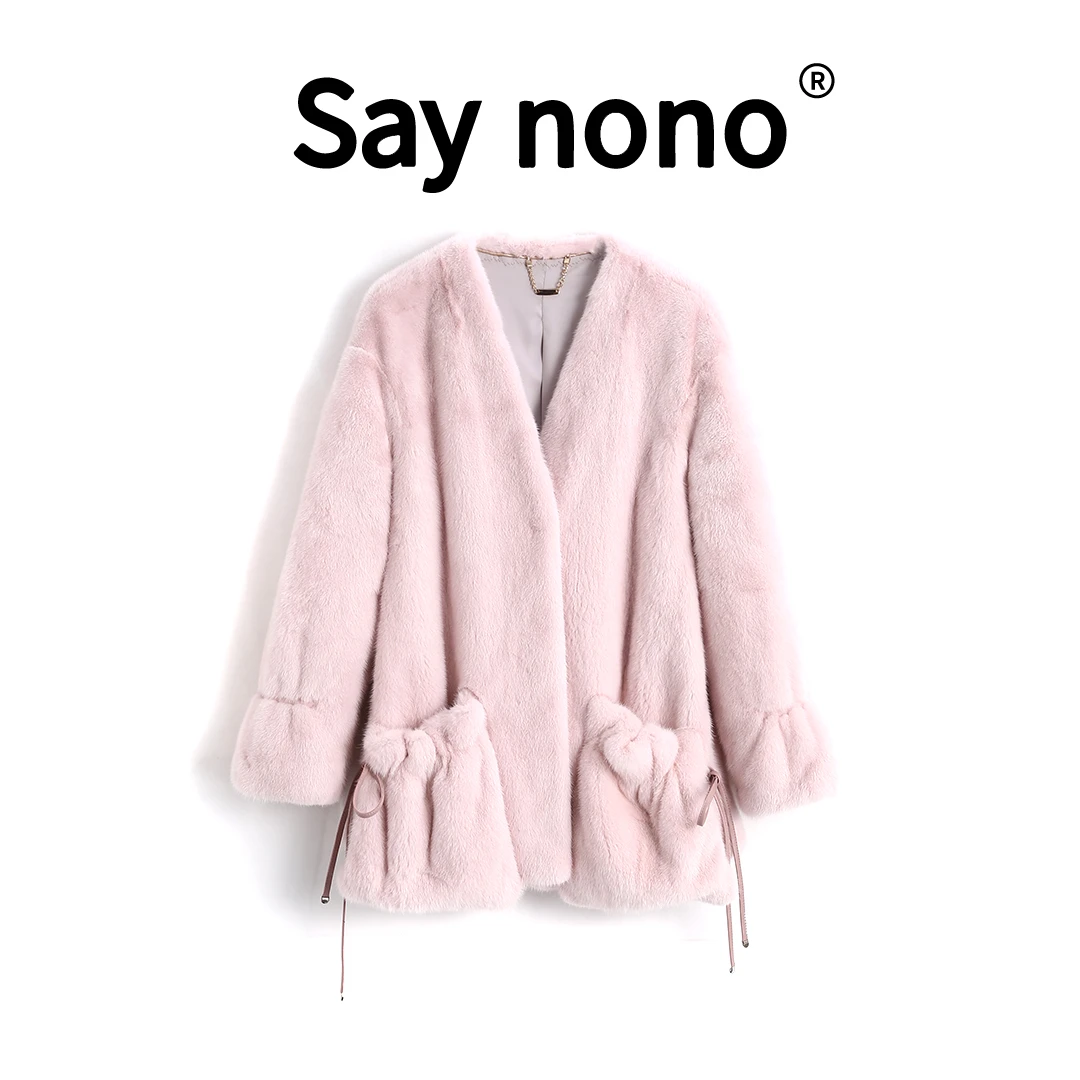 懒猫nono│Saynono 钱袋子＿高端天鹅绒紫金短二水貂皮草 -23088