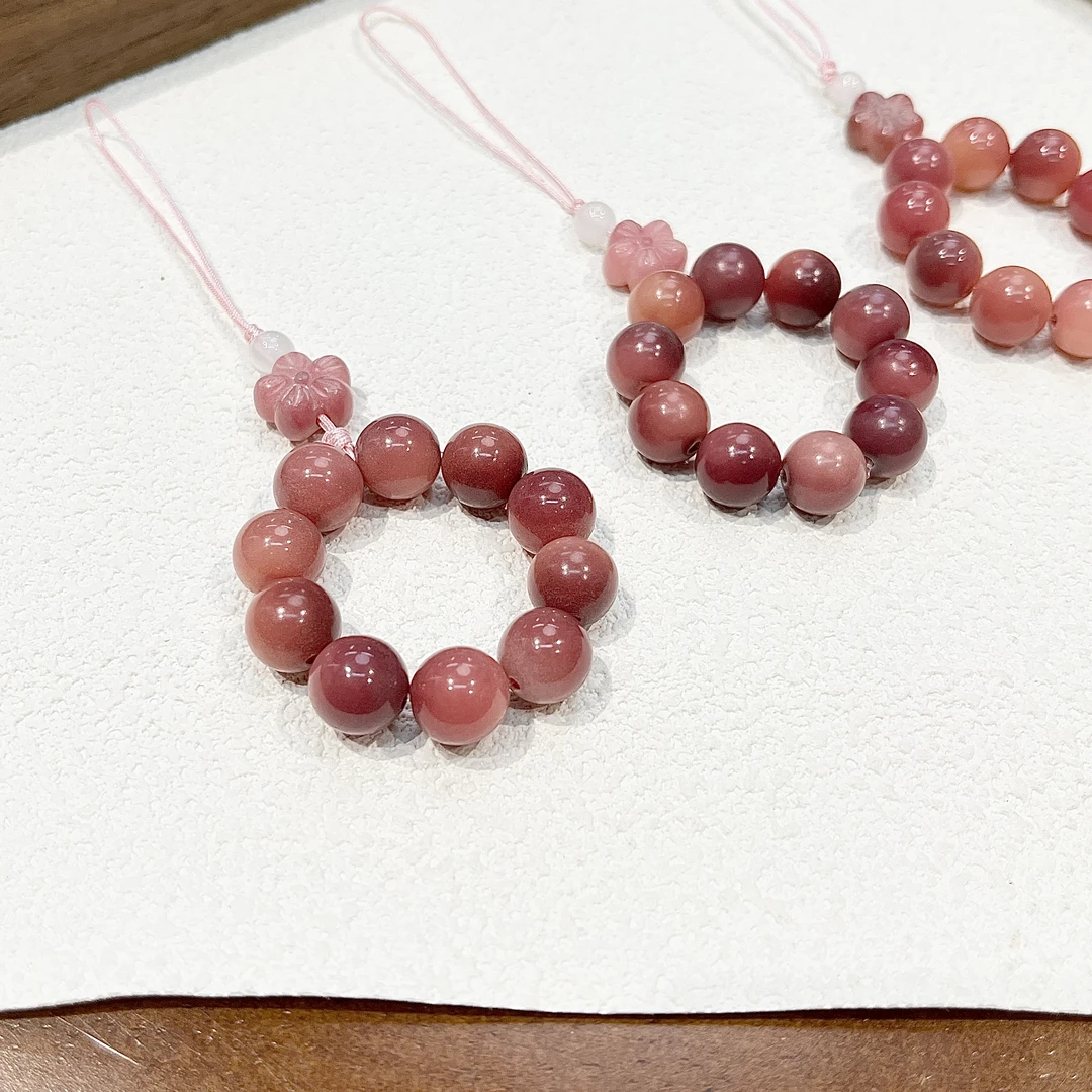 杨梅飘花圆珠初尧手机链11mm   G-B029050