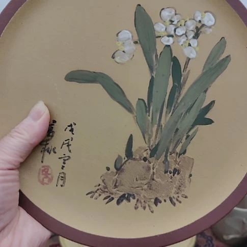 茶杯紫砂小*杨水仙盘手工制作