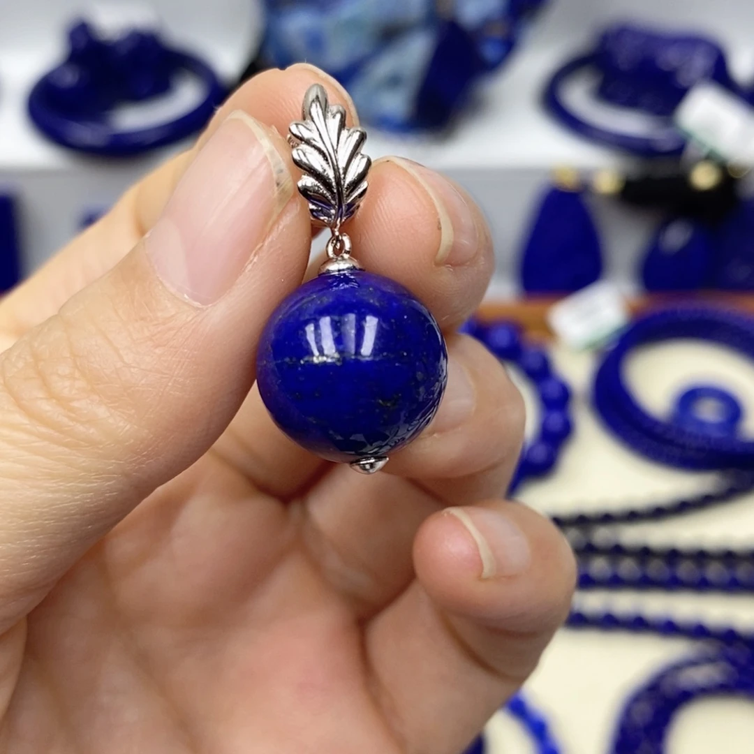 青金石银S925镶嵌颈饰