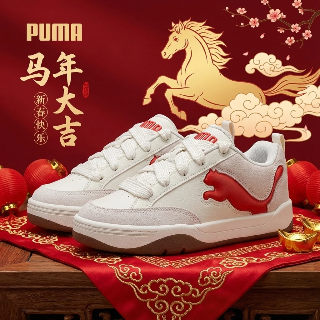【新年红】PUMA彪马男鞋女鞋面包鞋新款马年复古时尚厚底板鞋395022