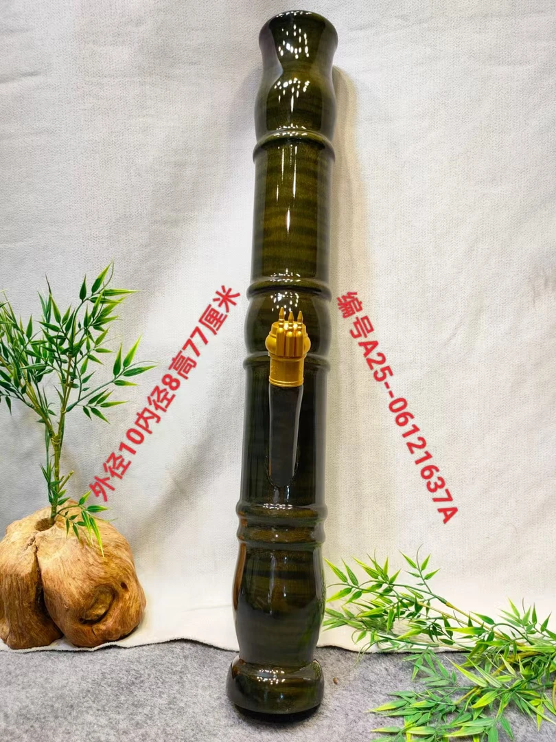 1637号缅甸金丝楠木水咽筒整体无拼接风干老料不易开裂变形