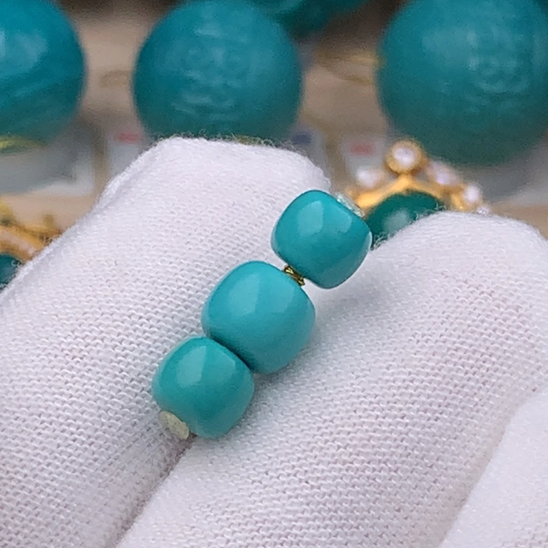 未镶嵌绿松石珠宝奇石7mm