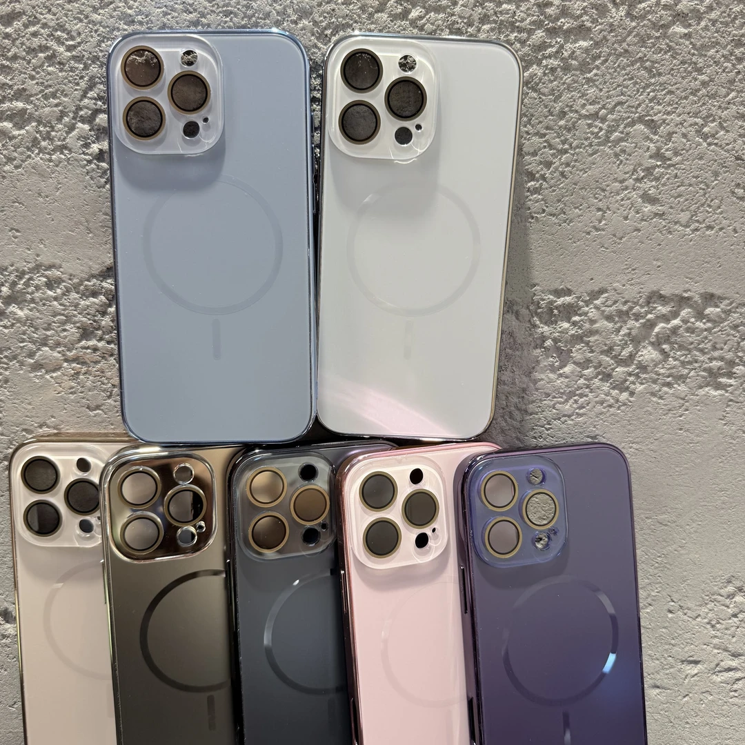 适用苹果16promax手机壳ins高级原机AG纳米磨砂细圈强磁吸15/14硬