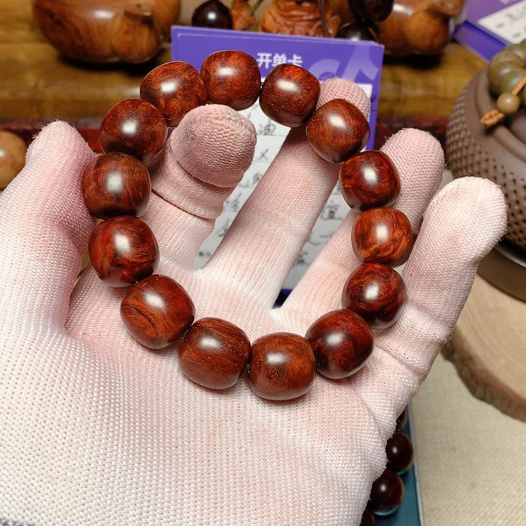 小叶紫檀手串/手链弱****千小叶紫檀 16 14 颗留疤