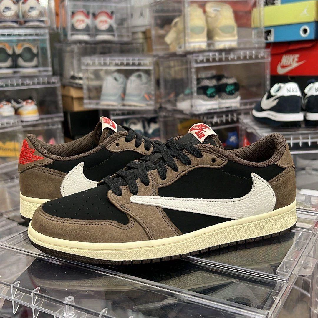 NIke联名HNXC爆款纯原 AJ1低帮联名男女黑棕倒钩潮流情侣百搭休闲