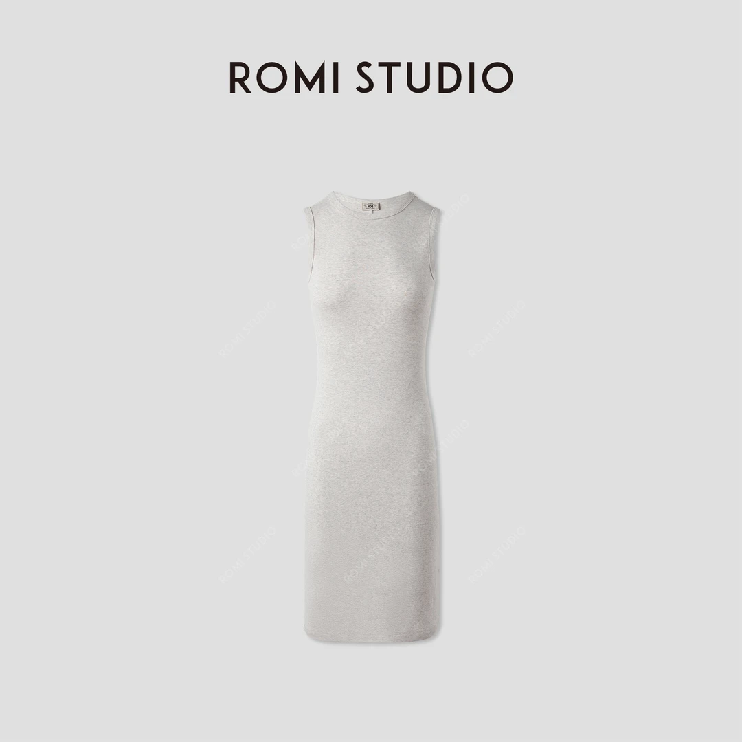 ROMI STUDIO“权威连衣裙”轻盈罗纹弹力棉质背心连衣裙 RWCSST2517