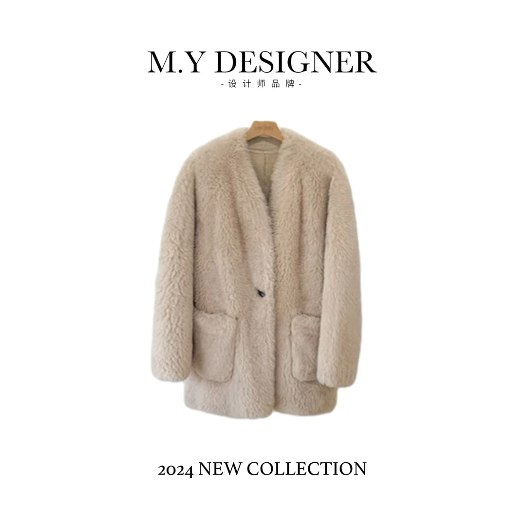 小浴袍托卡皮毛一体羊毛外套