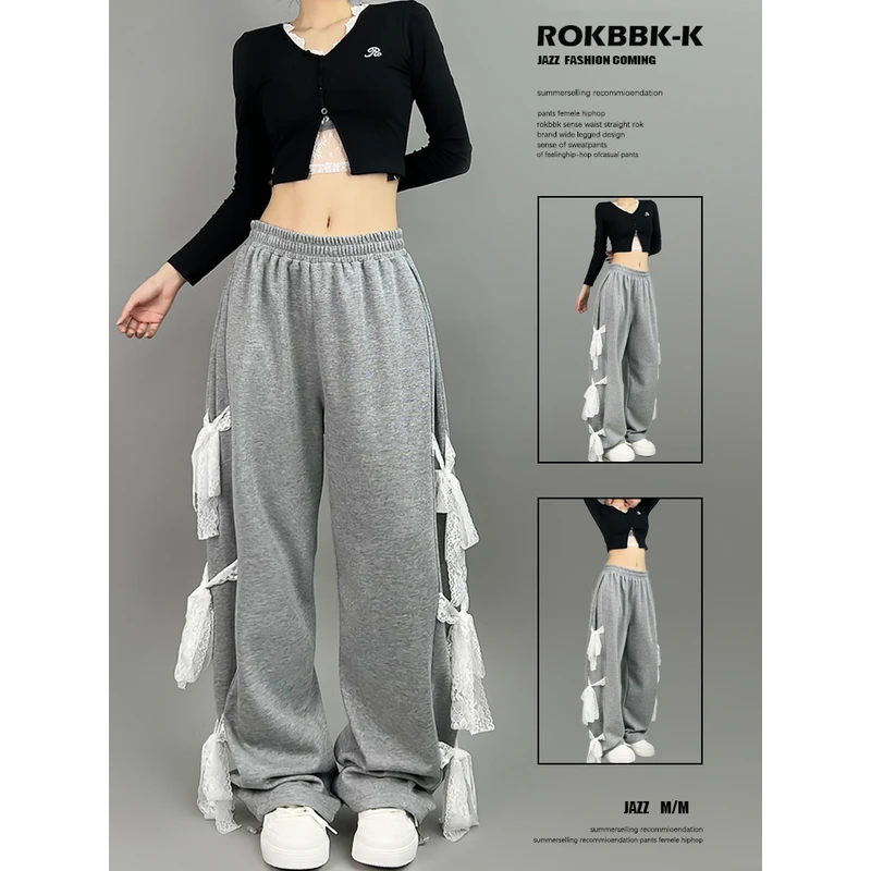 ROKBBK-K/布韩街舞潮牌hiphop嘻哈跳舞长裤女宽松运动爵士服装