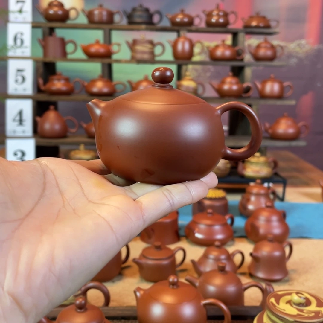 茶壶紫砂八***玩潮州手工手拉朱泥西施壶