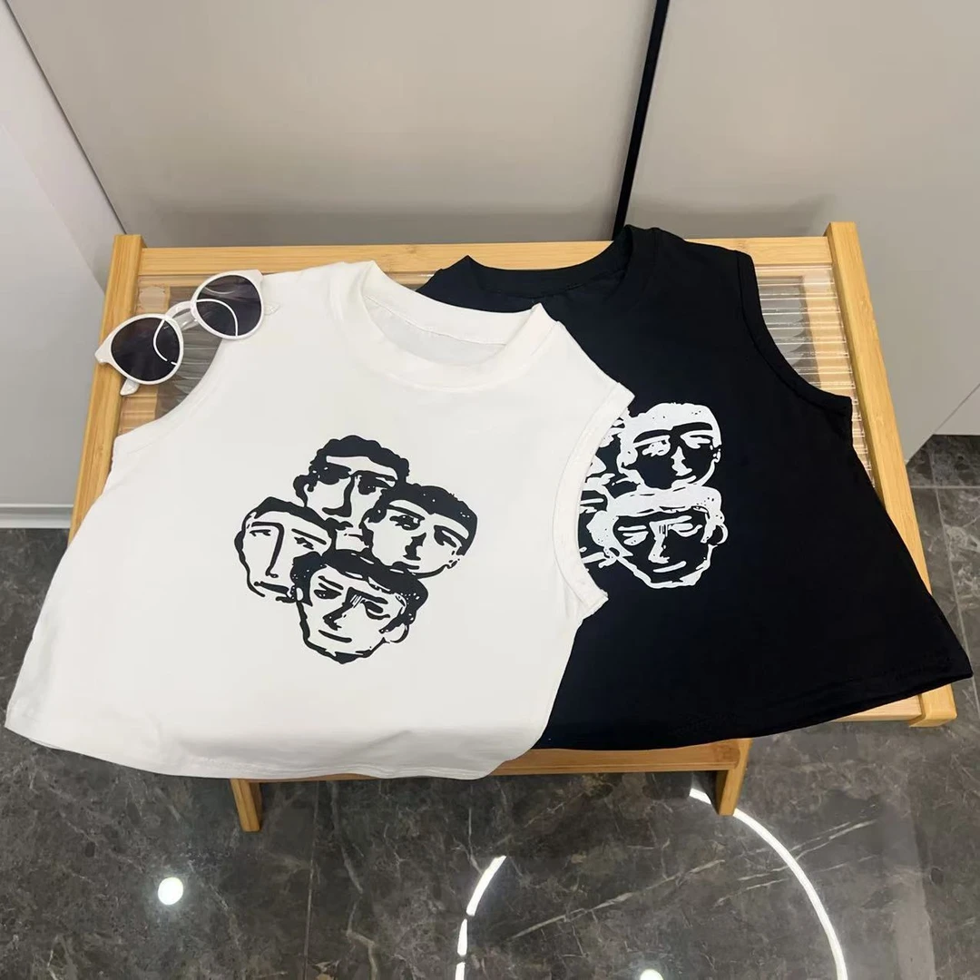 新款纯棉夏季韩版儿童男童男宝休闲时尚百搭宽松个性圆领无袖背心