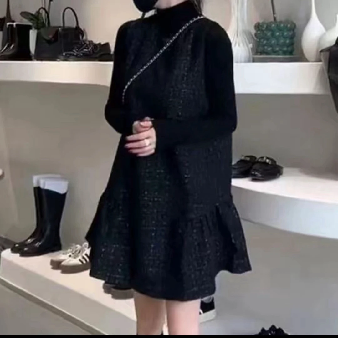 无袖马甲连衣裙女宽松显瘦遮肉百搭外搭秋冬