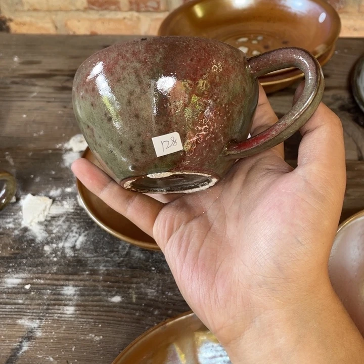 浪鬼家釉绘柴烧娜***娜杯