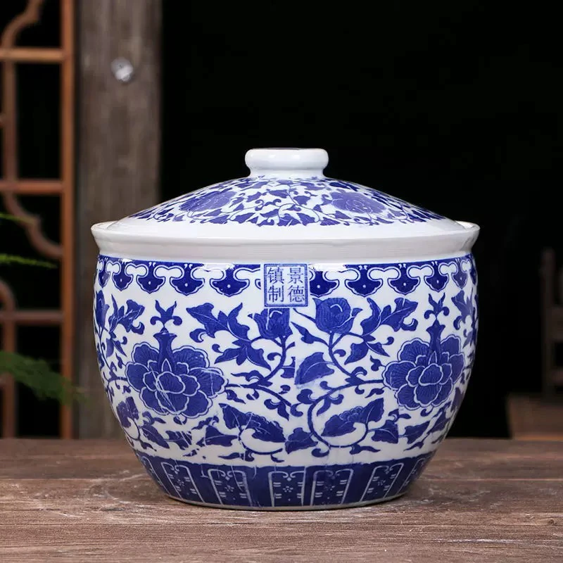 景德镇高温陶瓷30斤米缸储物缸