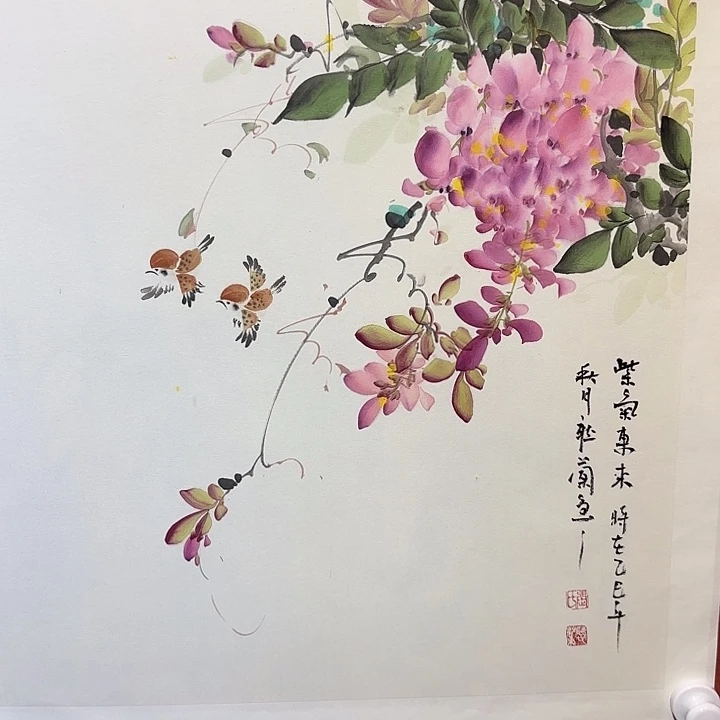 国画听兰老师花鸟