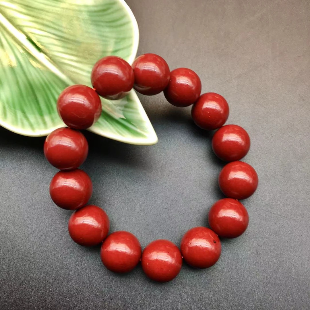 含辰砂工艺品含辰砂工艺品ZA006-紫色精美素珠手串16mm-