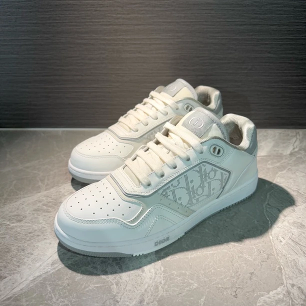 99新 DIOR/迪奥 白灰色老花拼接经典b27系列休闲板鞋 客户寄售