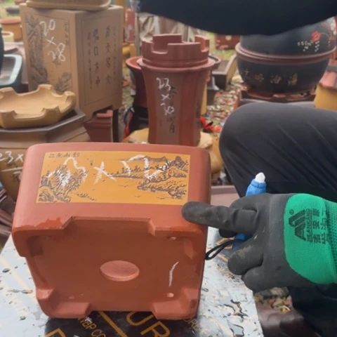 红陶紫砂花盆盆景盆栽