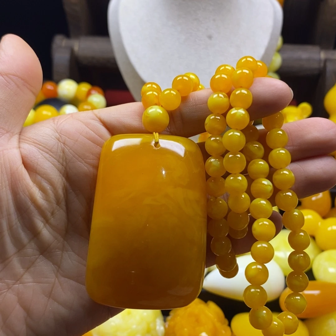 一***姐非金属全品无暇老蜡飘花精品脖挂链加无事牌