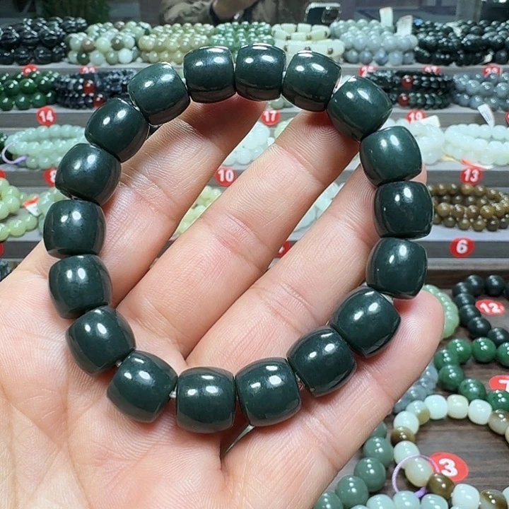 未镶嵌手链和田玉新疆沙枣青直切卡12