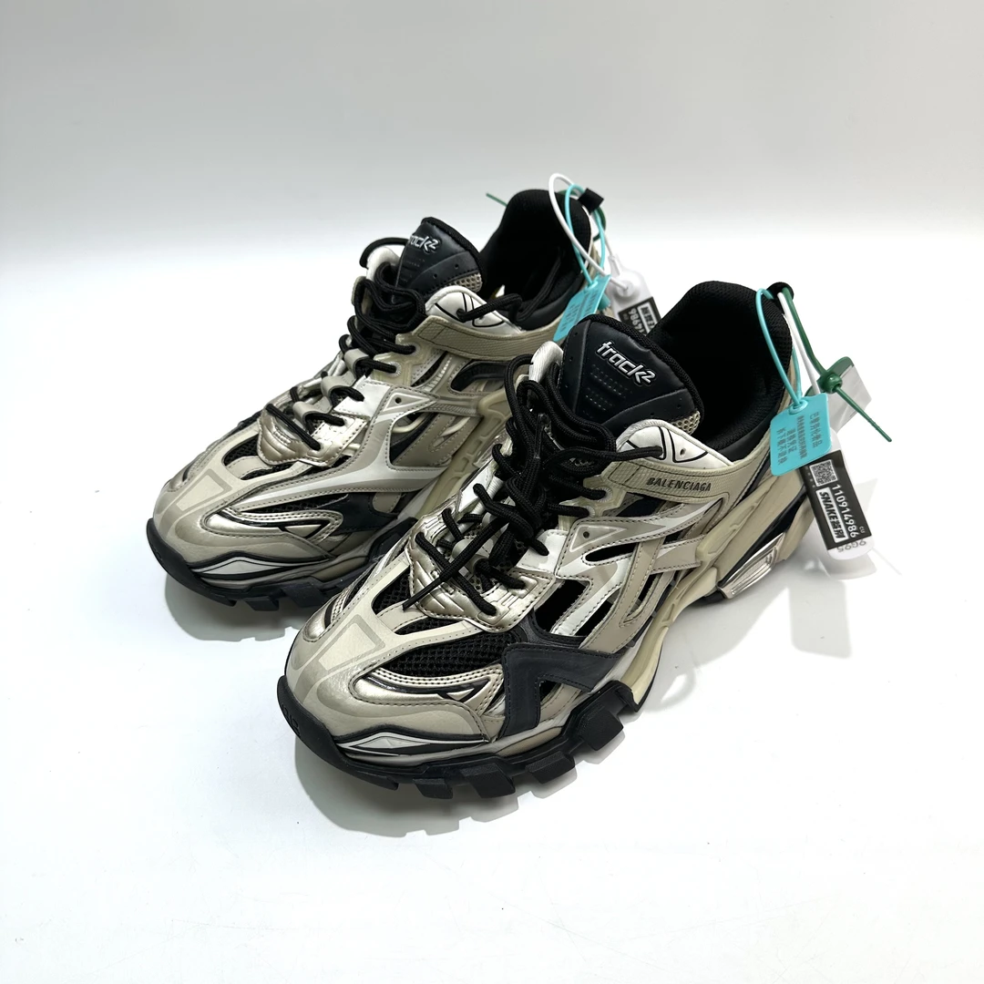 99新 Balenciaga/巴黎世家 44码 米黑色Track2.0老爹鞋bl0494