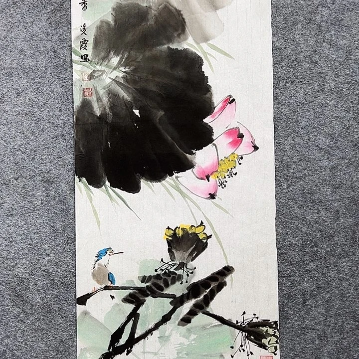 国画知鱼之乐纯手绘