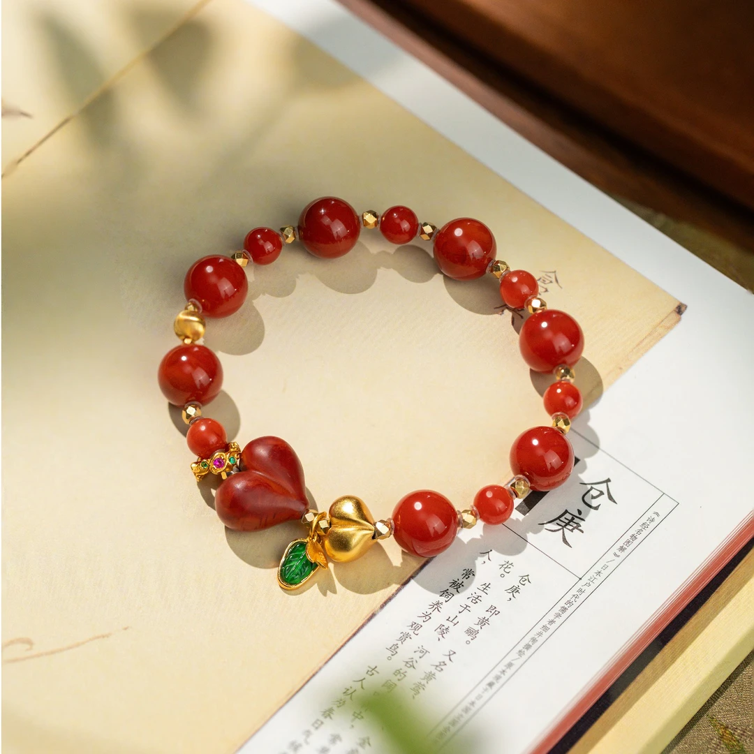 S-《伊朵》原创南红爱心手串-AW75589（多样性发货）