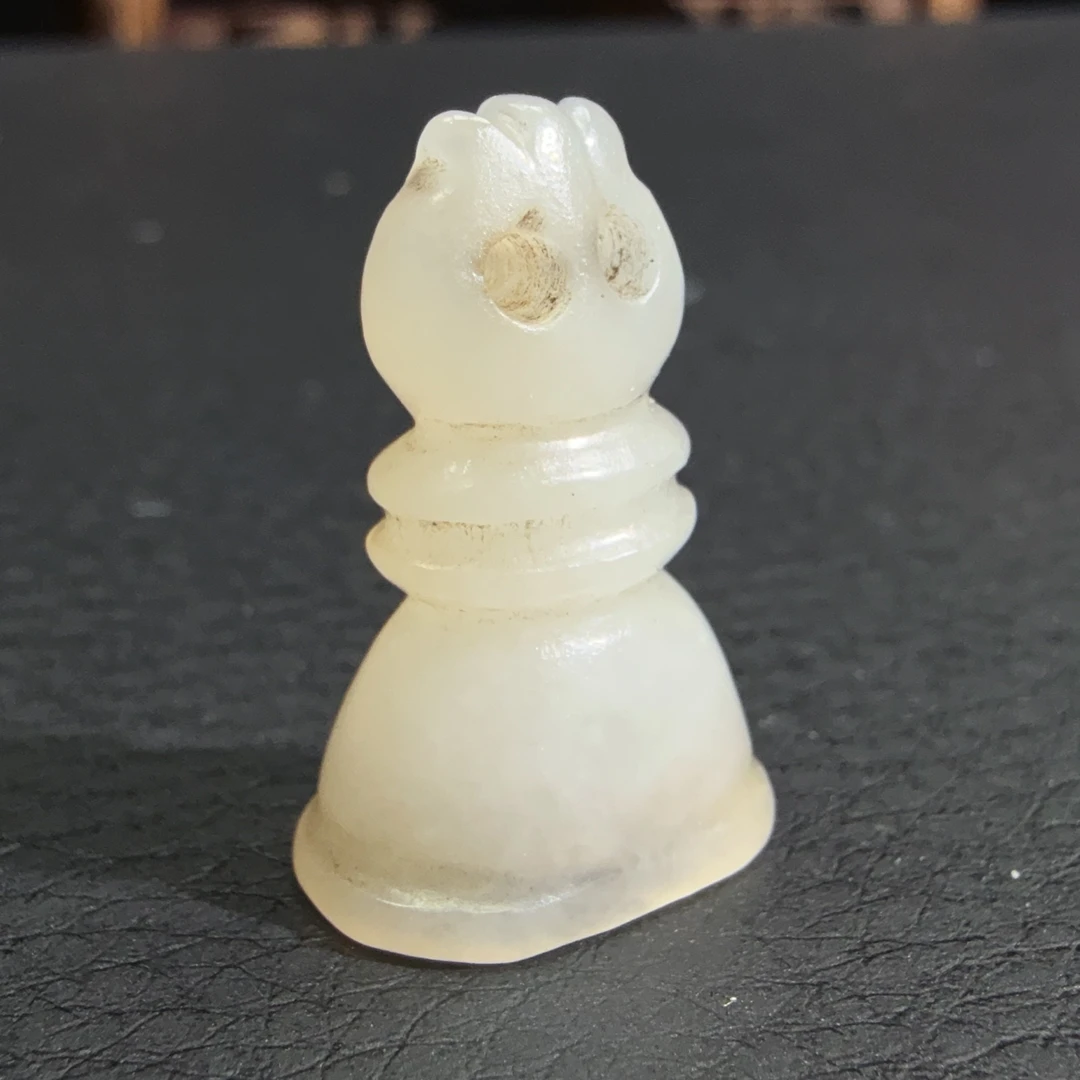 【伟伟鉴定】古玉收藏老和田玉 清代 籽 料 玉铃铛 吊坠 20×13×9