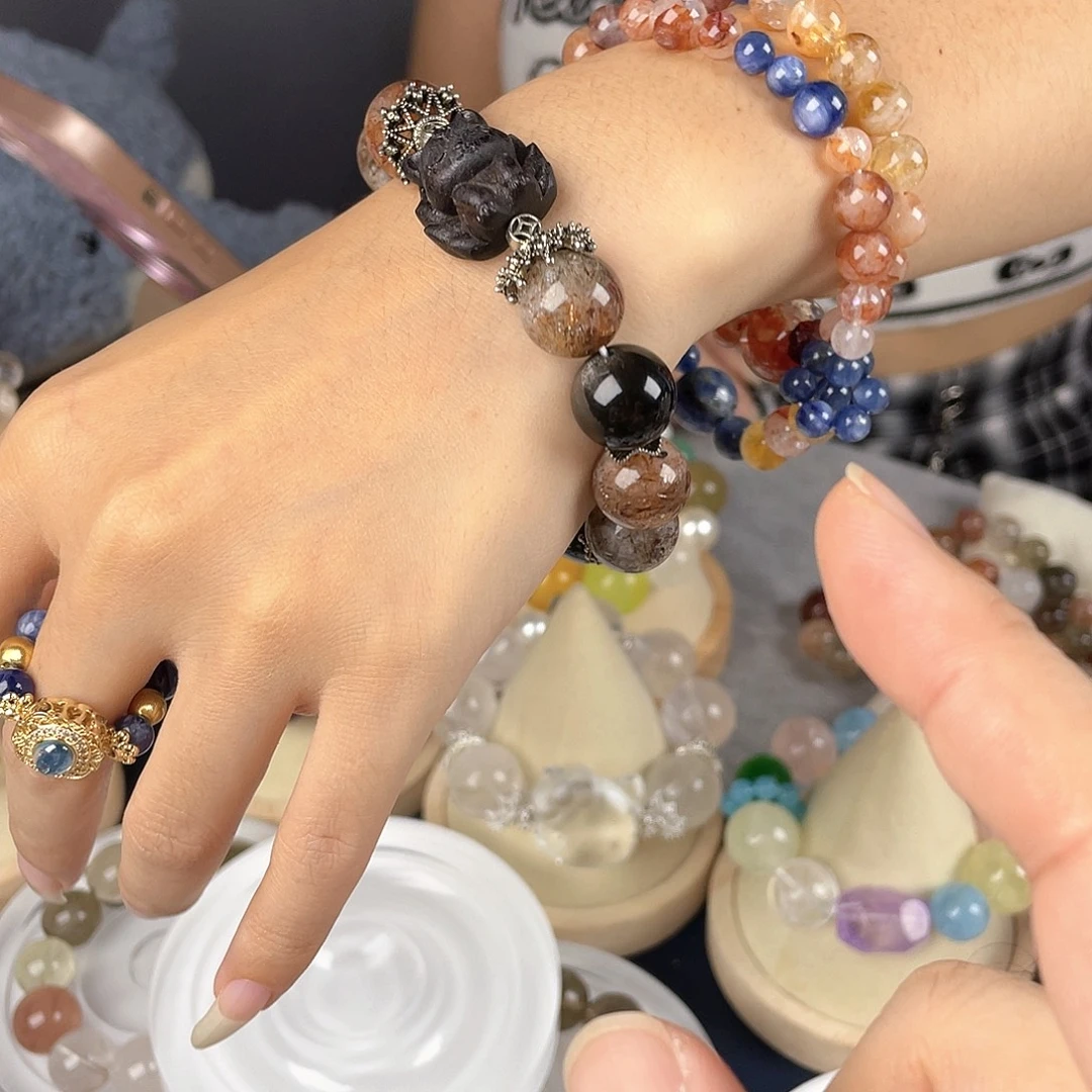 银S925镀金镶嵌手链水晶