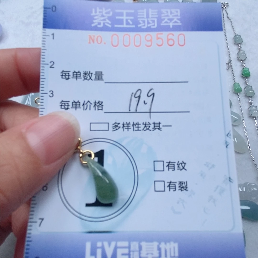翡翠未镶嵌颈饰冰透水滴