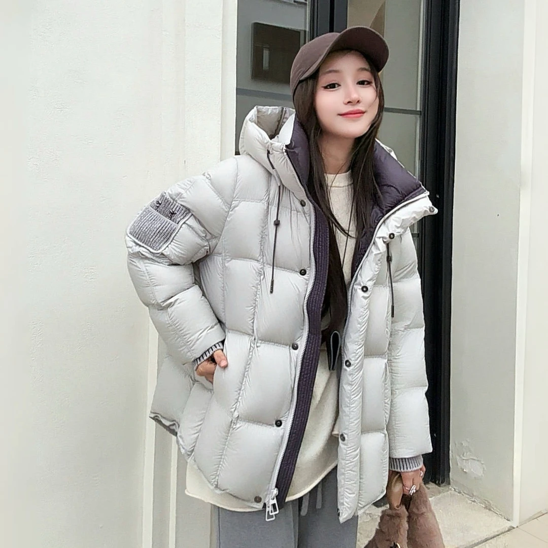 【柒老板】95鹅绒顶奢高货2025女士连帽一手长加厚羽绒服 801