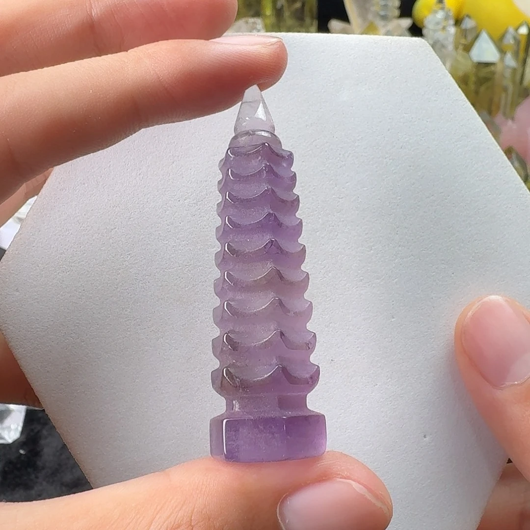 珠宝半成品未镶嵌水晶紫晶文昌塔