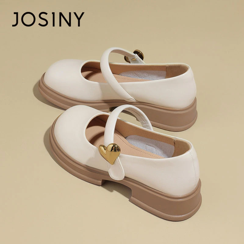 卓诗尼白色玛丽珍鞋女款2025夏季新款百搭厚底软底乐福鞋浅口单鞋