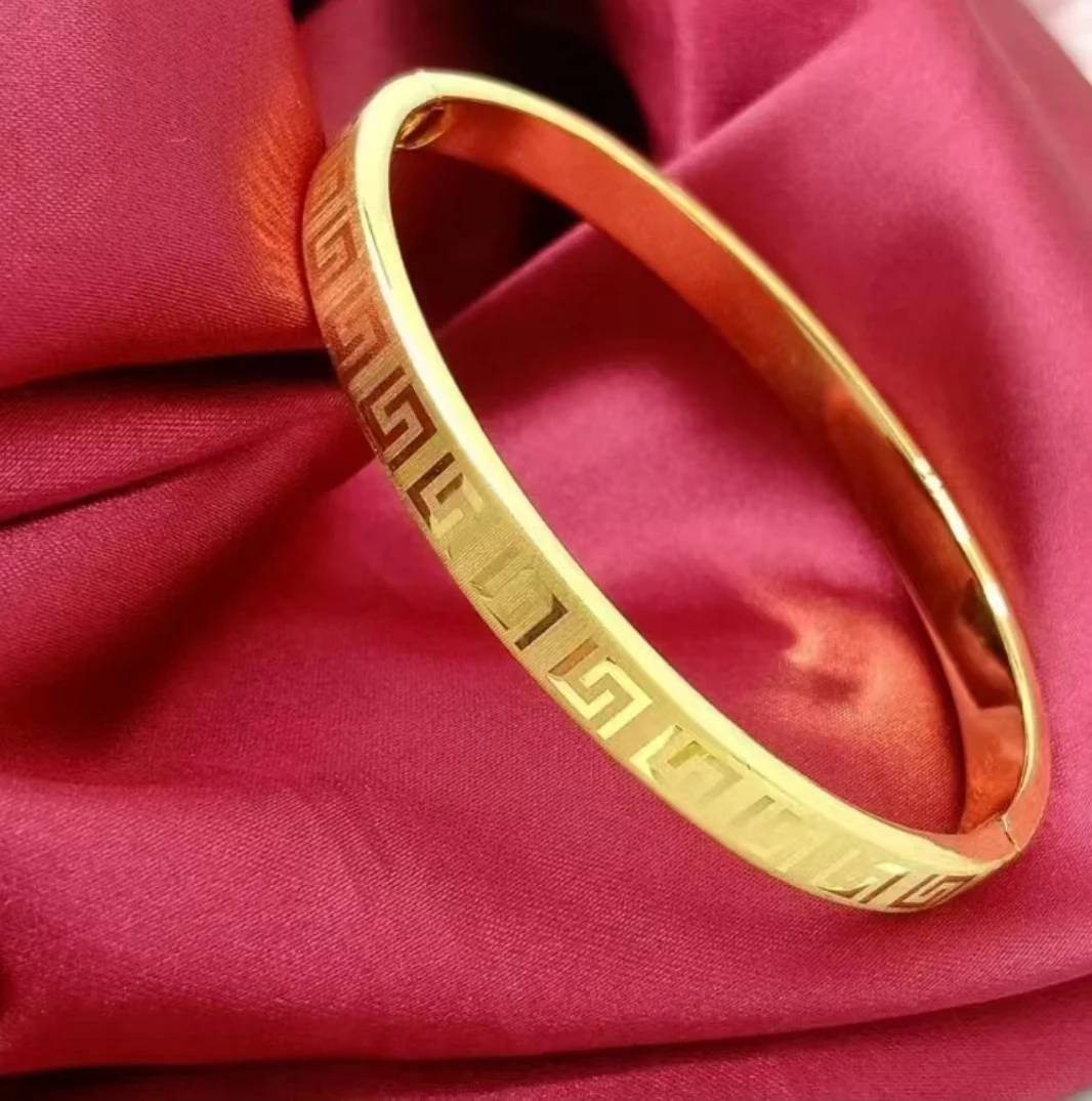 合金手镯 （好物分享）长城纹贵妃镯复古卡扣时尚