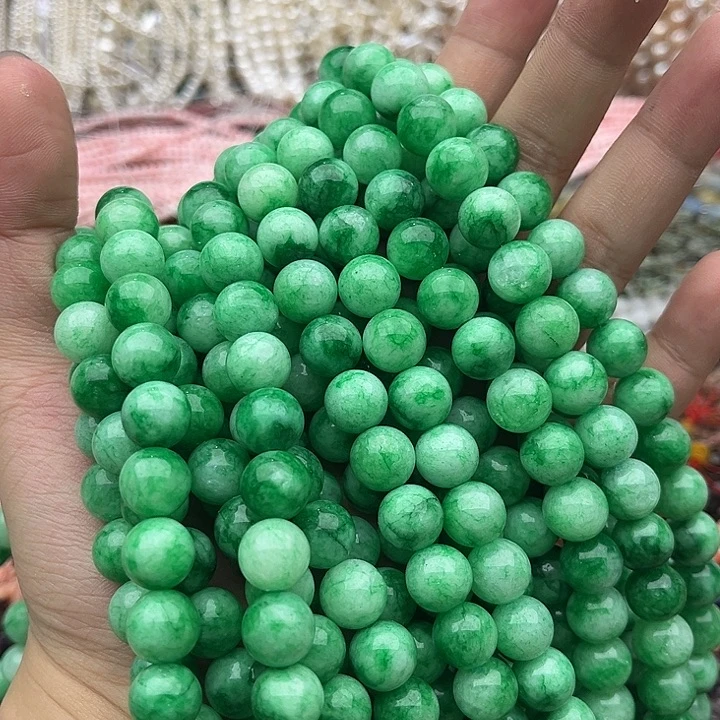 玛瑙/玉髓未镶嵌珠宝半成品2条10mm左右翡翠玉